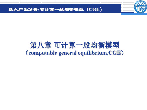 投入产出分析第八章 可计算一般均衡模型(CGE)