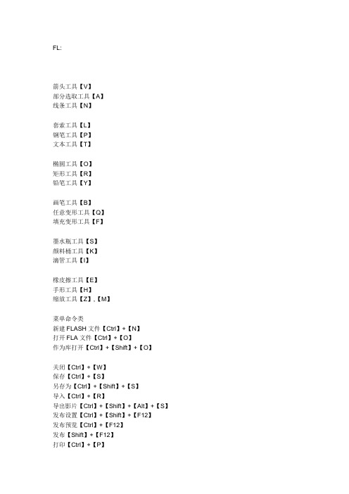 常用软件flash(FL)、Dreamweaver(DW)、photoshop(PS)、3dMAX、CAD、coreldraw(CDR)常用快捷键大全