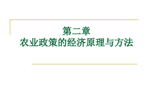 农业政策的经济原理与方法.