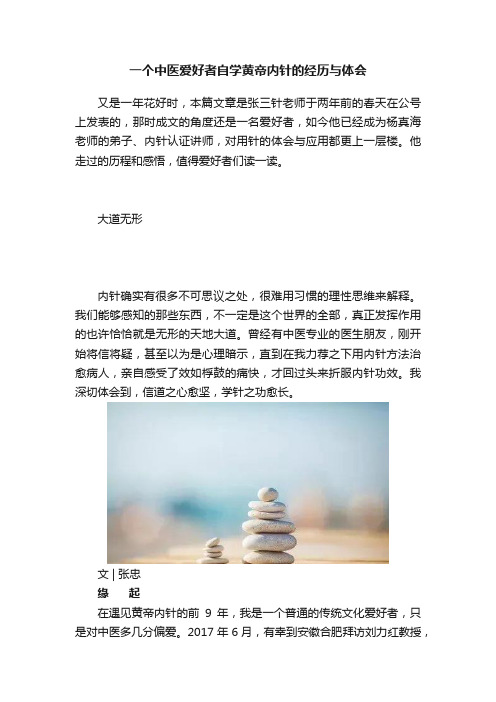 一个中医爱好者自学黄帝内针的经历与体会