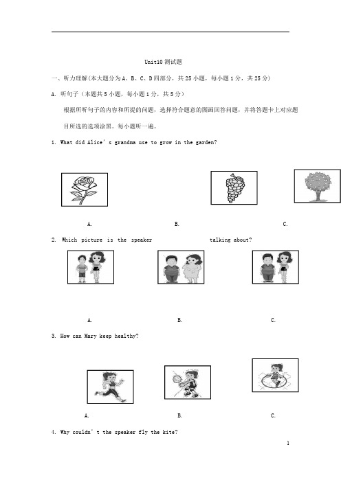 人教版英语九年级上册第十单元测试(含答案)