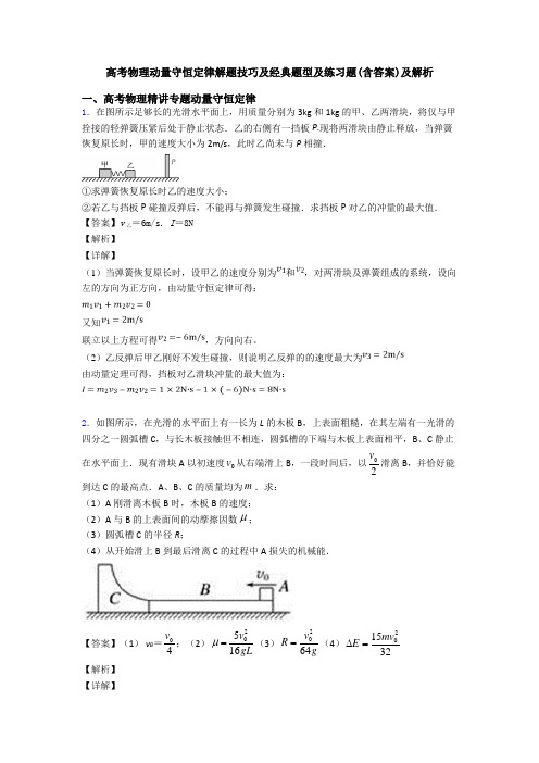 高考物理动量守恒定律解题技巧及经典题型及练习题(含答案)及解析