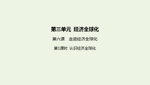 新教材高中政治第三单元经济全球化第六课第课时认识经济全球化课件新人教版选择性必修第一册