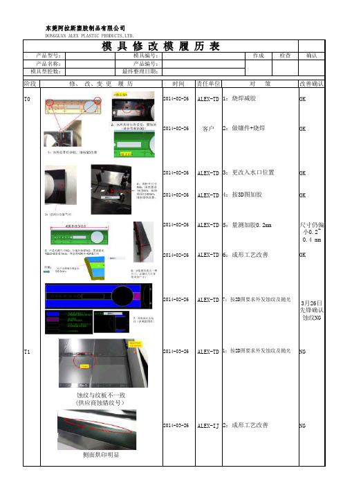 模具修改履历表