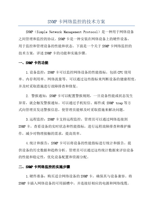 SNMP卡网络监控的技术方案