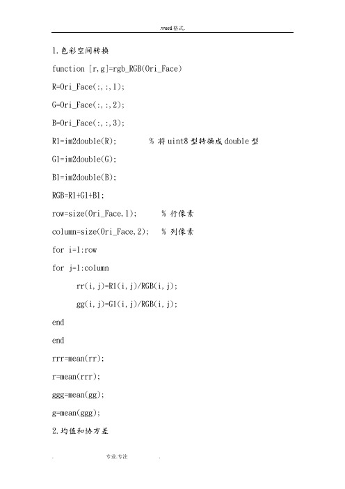 基于MATLAB的人脸识别源程序文件