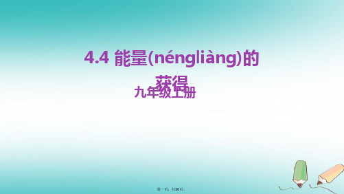 九年级科学上册第4章代谢与平衡4.4能量的获得教学课件新版浙教版