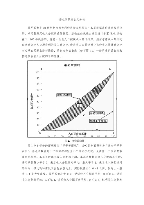 基尼系数的含义分析