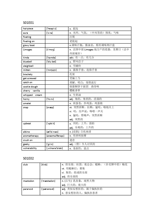 老友记第一季生词总结