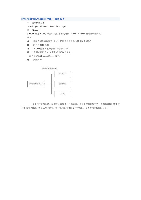 iPhone,iPad,Android Web开发经验1