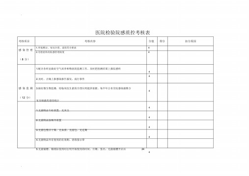 院感质控考核标准