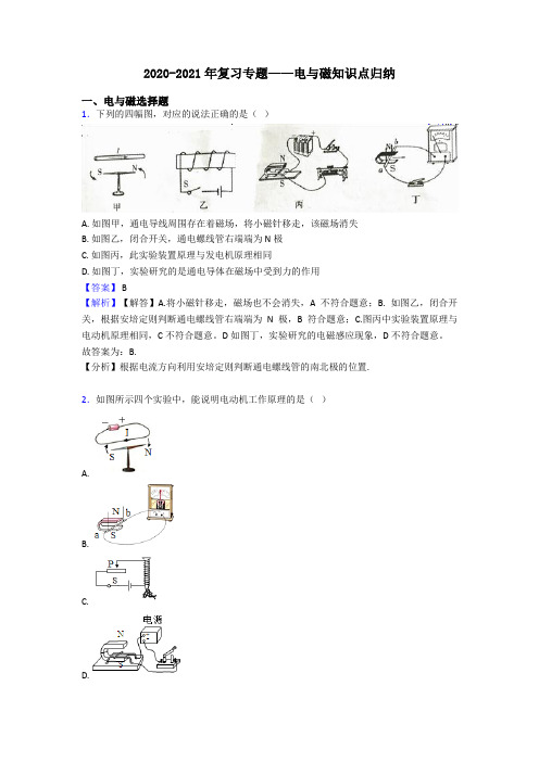 2020-2021年复习专题——电与磁知识点归纳