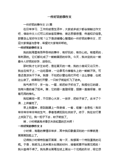 一件好笑的事作文