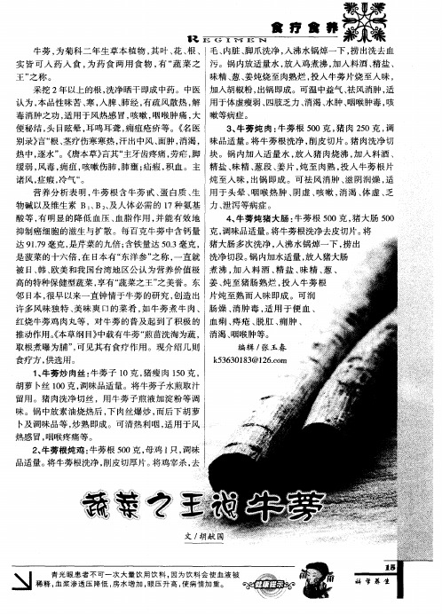 蔬菜之王说牛蒡