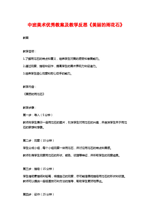 中班美术优秀教案及教学反思《美丽的雨花石》