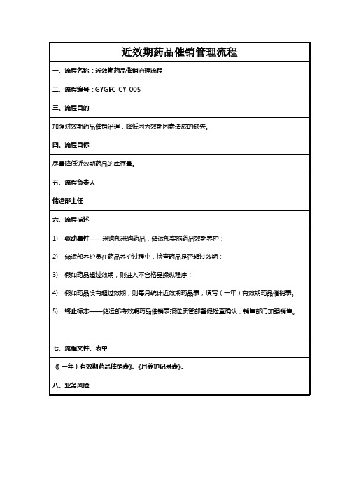 近效期药品催销管理流程