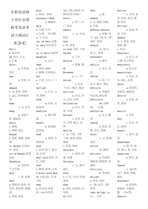 在职攻读硕士学位全国联考英语考试大纲词汇表3