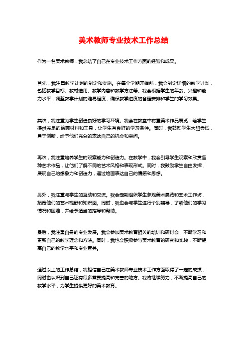 美术教师专业技术工作总结 (2)