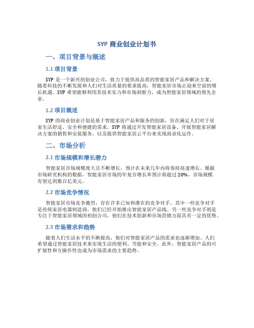 SYP商业创业计划书