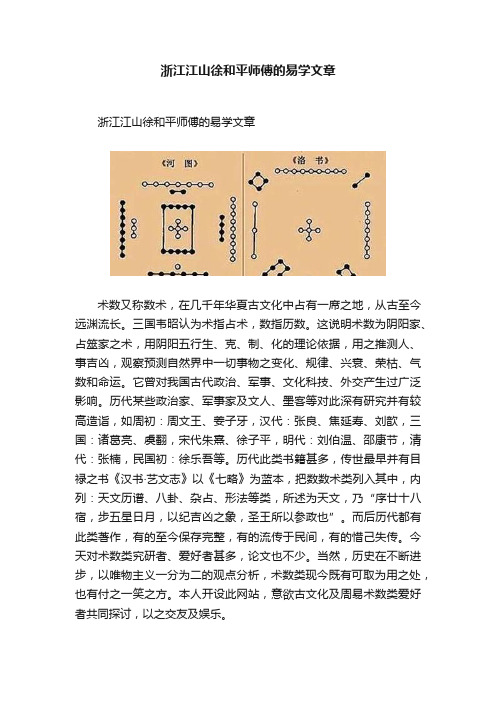 浙江江山徐和平师傅的易学文章