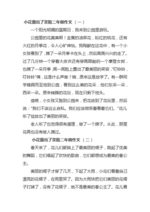 小花露出了笑脸二年级作文