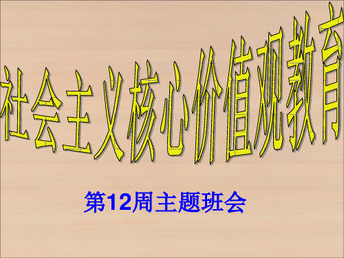 “社会主义核心价值观”主题班会