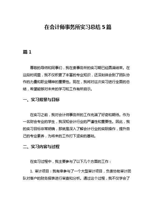 在会计师事务所实习总结5篇