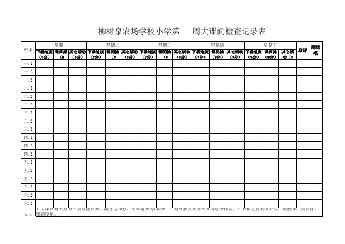 小学部大课间检查记录表