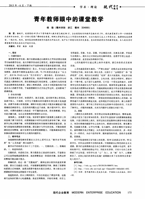 青年教师眼中的课堂教学