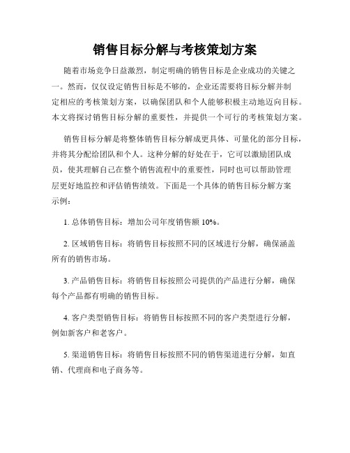 销售目标分解与考核策划方案