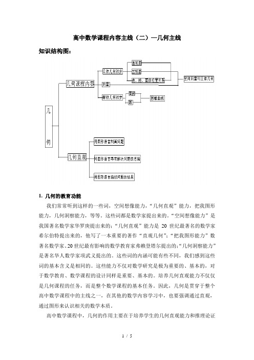 高中数学课程内容主线-几何