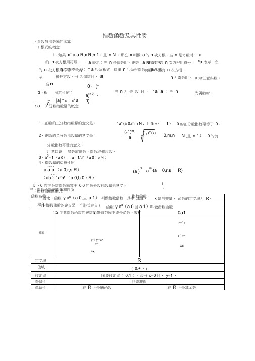 (完整版)基本初等函数知识点及函数的基本性质