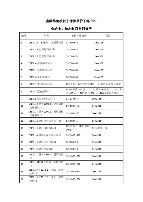 风口风阀计算方法