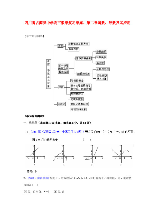 四川省古蔺县中学高三数学 第二章函数、导数及其应用复习学案