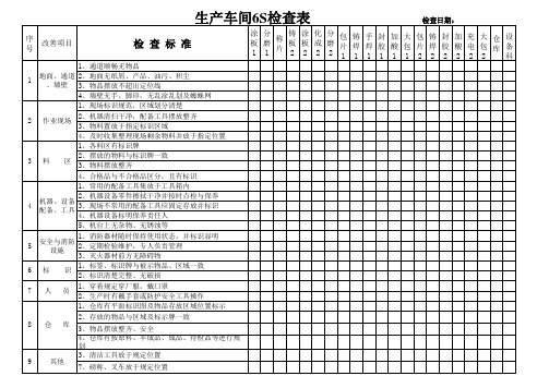 6S检查表