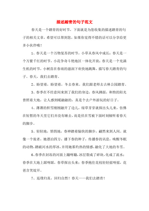 描述踏青的句子范文