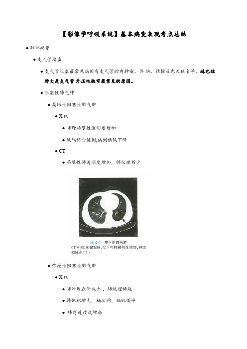 【影像学呼吸系统】基本病变表现考点总结