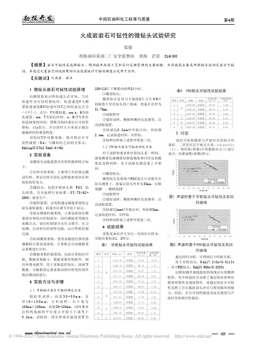 火成岩岩石可钻性的微钻头试验研究