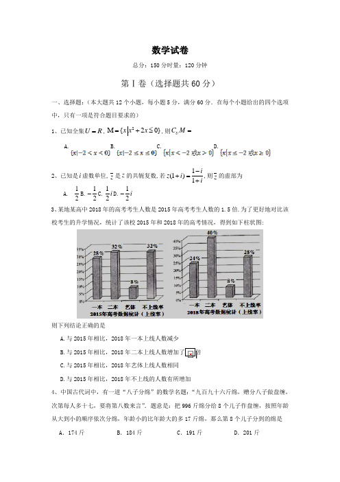 安徽省安庆市某中学2020届高三下学期月考数学试卷