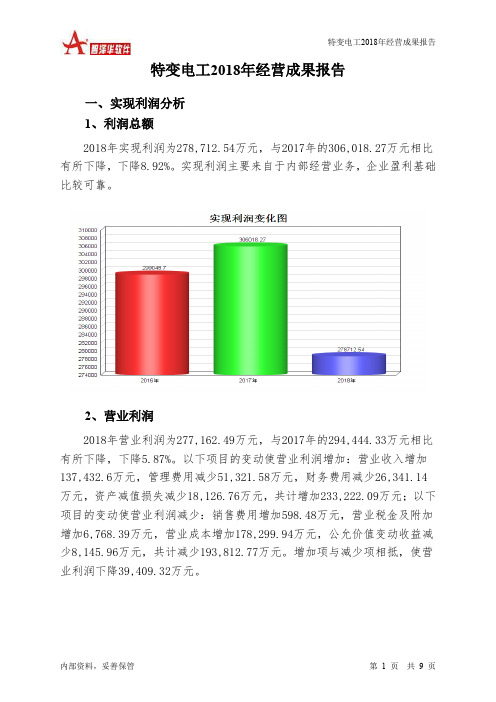 特变电工2018年经营成果报告-智泽华