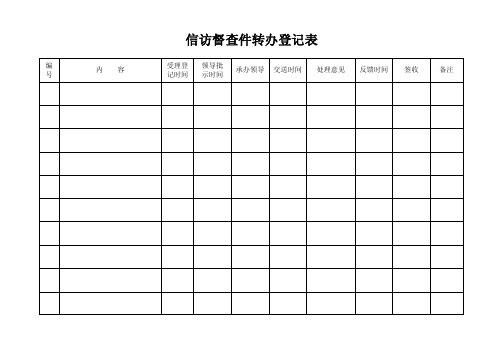 【最新公文】信访督查件转办登记表