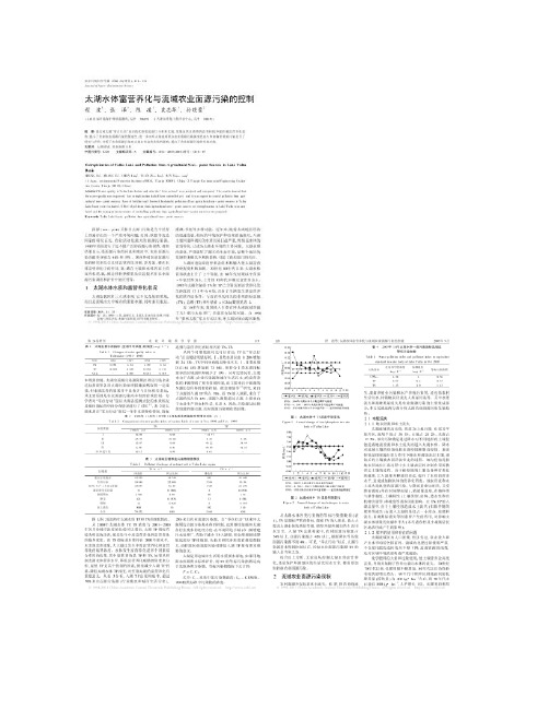 太湖水体富营养化与流域农业面源污染的控制.