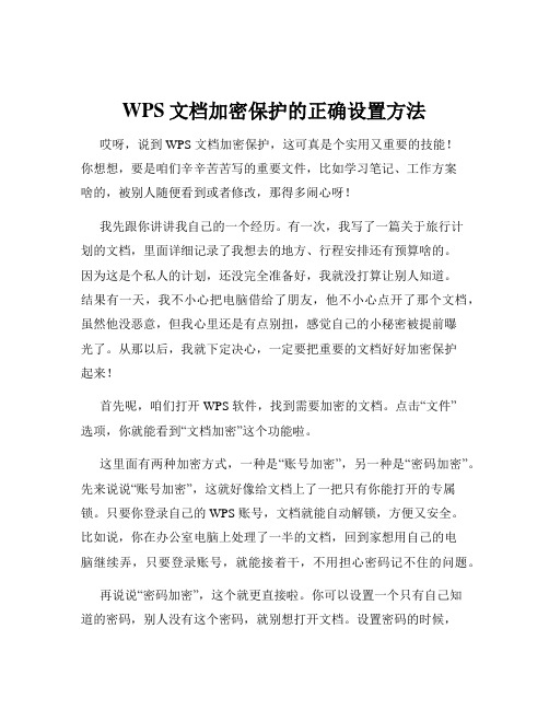 WPS文档加密保护的正确设置方法