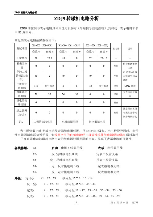 ZDJ9转辙机电路分析