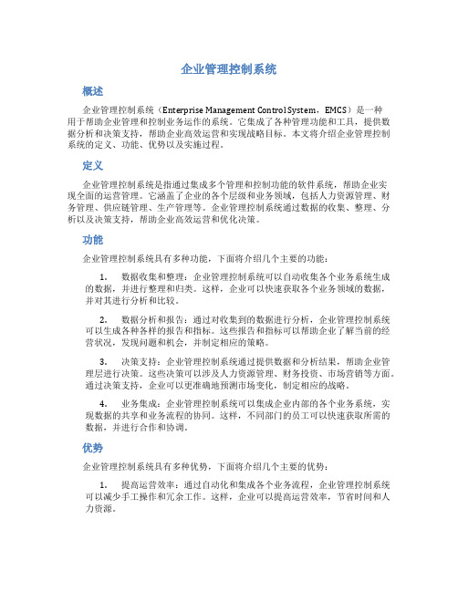 企业管理控制系统