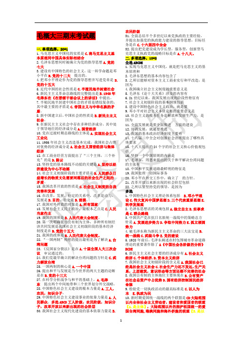 毛概大三期末总结