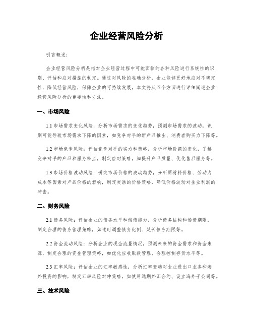 企业经营风险分析