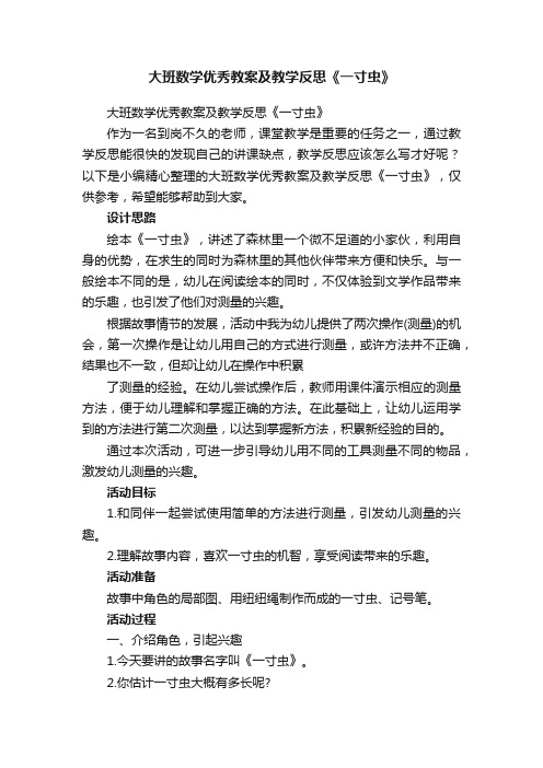 大班数学优秀教案及教学反思《一寸虫》