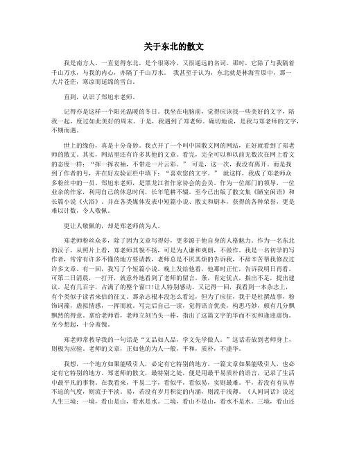 关于东北的散文