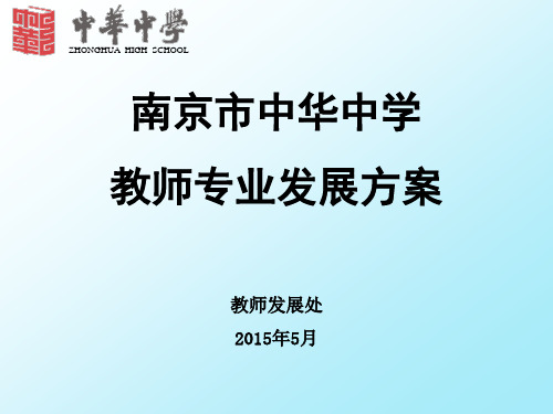 南京中华中学教师专业发展方案